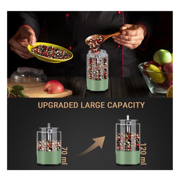 Electric Salt&Pepper Grinder Set Rechargeable LED Adjustable Coarseness, 120ml - Picture 6 of 7